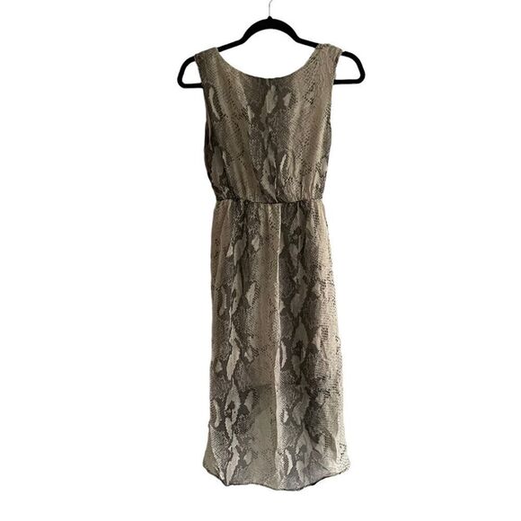 STELLA ROSA Sleeveless Silk Snake Print High-Low Midi Dress Belt Grey M - Picture 5 of 8